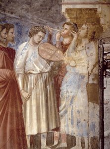 De bruiloftsprocessie van de Maagd (detail) door Giotto di Bondone